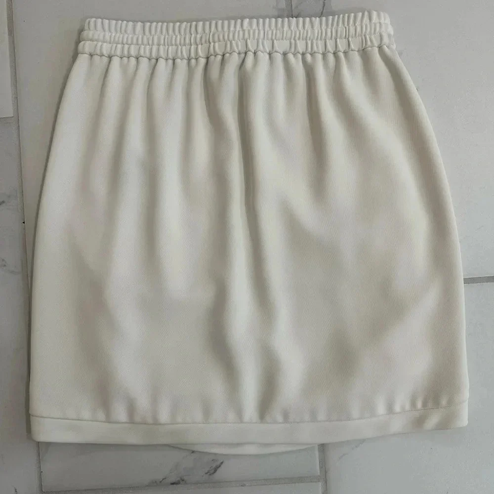 J.Crew Womens Drapey Double Twill Skirt 00 Ivory Mini Drawstring Pockets